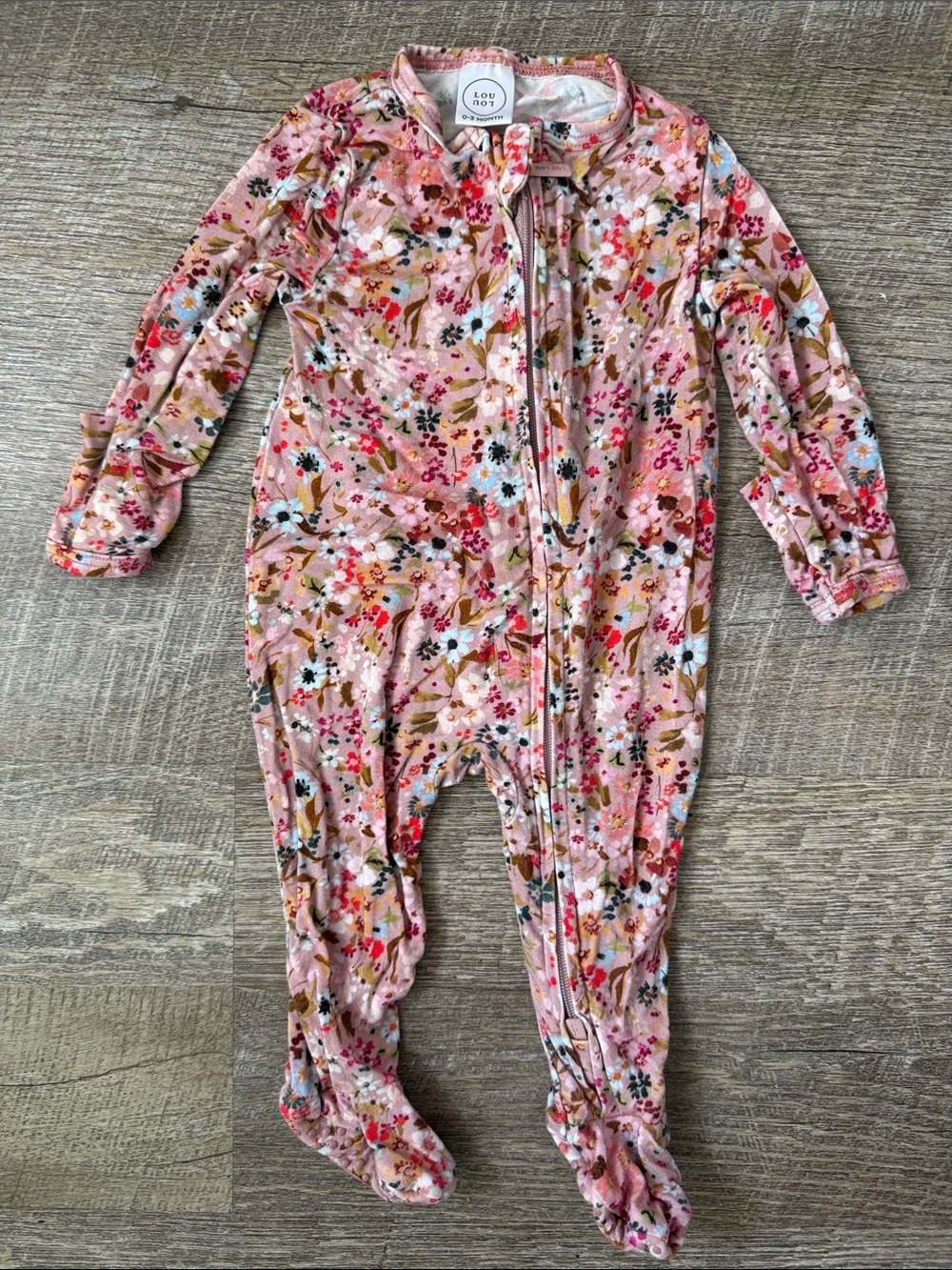 Lou Lou & Company Print Zip Footie In Penelope Size 0-3 Months
